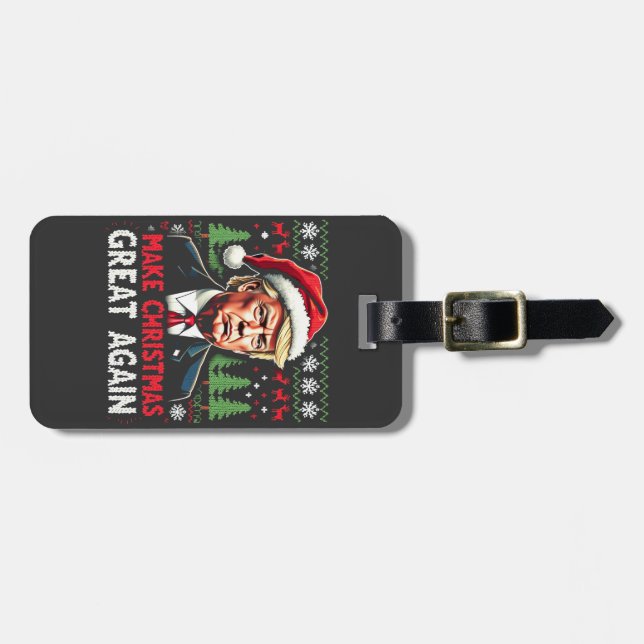 Weihnachten wieder großartig Weihnachten schwitzen Gepäckanhänger (Vorderseite horizontal)