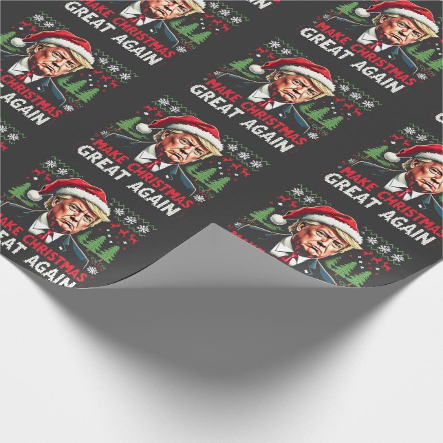 Weihnachten wieder großartig Weihnachten schwitzen Geschenkpapier (Ecke)