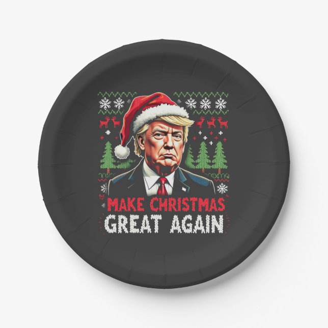 Weihnachten wieder großartig Weihnachten schwitzen Pappteller (Vorderseite)