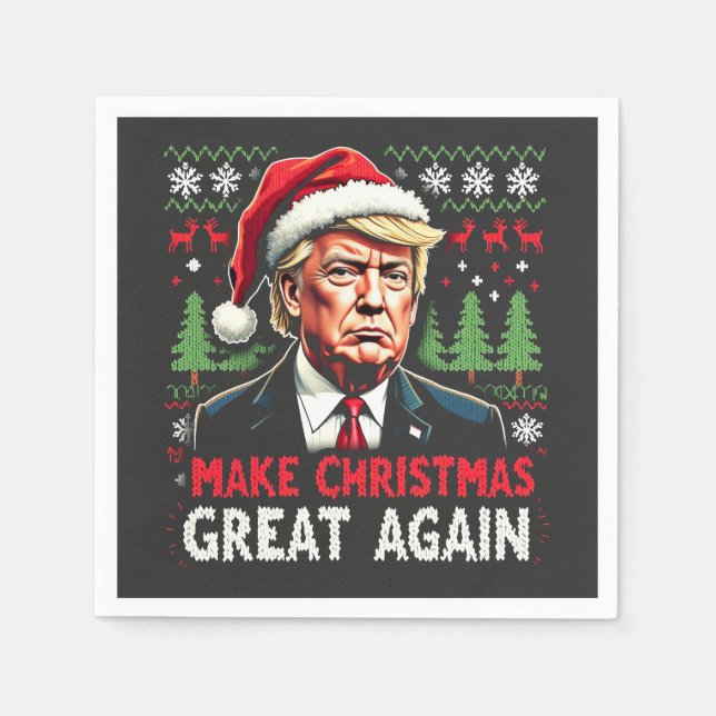 Weihnachten wieder großartig Weihnachten schwitzen Serviette (Vorderseite)