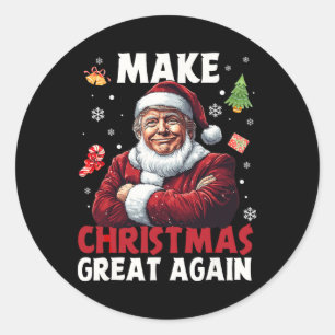 Weihnachten wieder großartig Weihnachten Trump Wei Runder Aufkleber