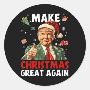 Weihnachten wieder großartig Weihnachten Trump Wei Runder Aufkleber