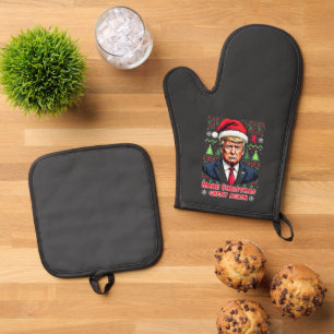 Weihnachten wieder großartig Weihnachten Ugly Xmas Ofenhandschuh & Topflappen-Set