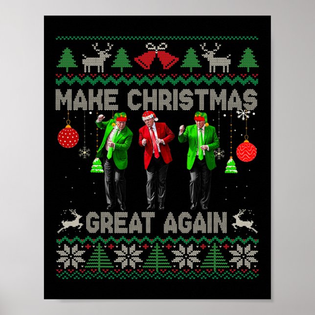 Weihnachten wieder großartig Weihnachtsmann Trump  Poster (Vorne)