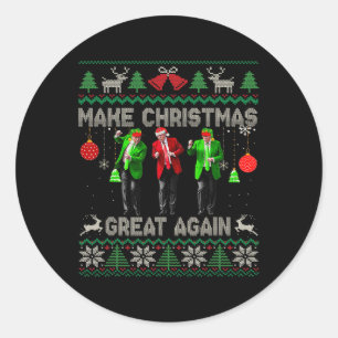 Weihnachten wieder großartig Weihnachtsmann Trump  Runder Aufkleber