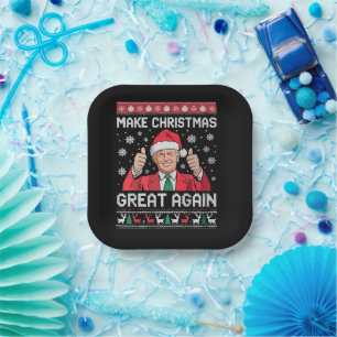 Weihnachten wieder großartig Xmas Funny Trump Paja Pappteller