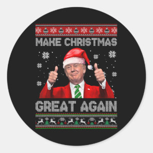 Weihnachten wieder großartig Xmas Funny Trump Paja Runder Aufkleber