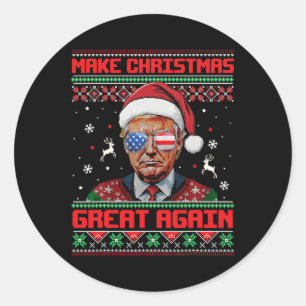 Weihnachten wieder großartig Xmas Funny Trump Paja Runder Aufkleber