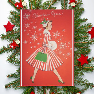 Weihnachten wieder Vintagen 1950er Fashion Lady