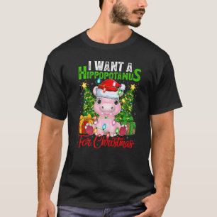Weihnachten Will ich einen Hippopotamus für Christ T-Shirt
