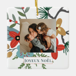 Weihnachten Winter Blume Joyeux Noël Holiday Foto Keramikornament