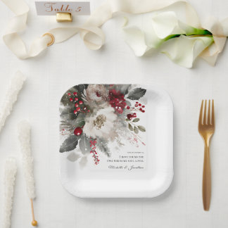 Weihnachten Winter Blumenbibel Christliche Hochzei Pappteller