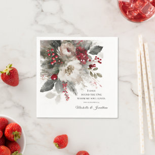 Weihnachten Winter Blumenbibel Christliche Hochzei Serviette