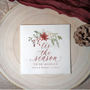 Weihnachten Winter Dezember Die Zeit ist da Hochze Serviette