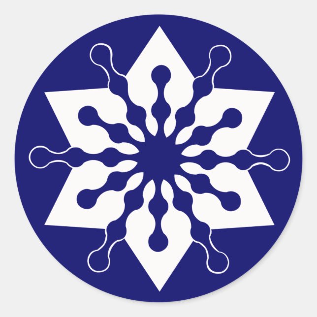 Weihnachten Winter Eiszeit Snowflake Runder Aufkleber (Vorderseite)