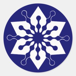 Weihnachten Winter Eiszeit Snowflake Runder Aufkleber