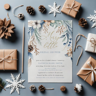 Weihnachten Winter floral Merry Little Brautparty Einladung