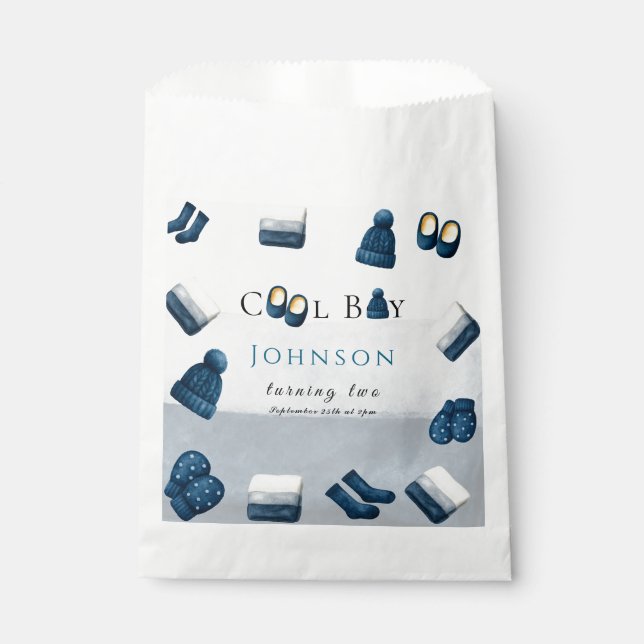 Weihnachten Winter gemütliche Junge zwei Geschenktütchen (Vorderseite)