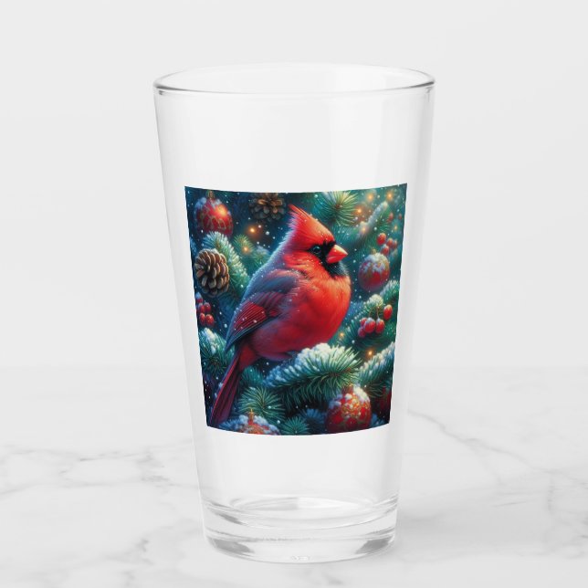 Weihnachten/Winter Kardinal Glas (Vorderseite)