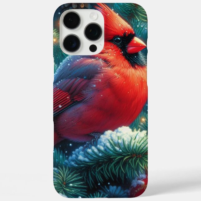 Weihnachten/Winter Kardinal iPhone 16 Pro Max Hülle (Rückseite)