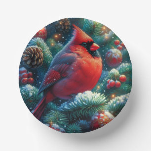 Weihnachten/Winter Kardinal Pappteller