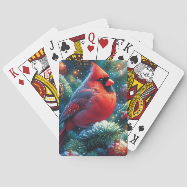 Weihnachten/Winter Kardinal Spielkarten (Rückseite)