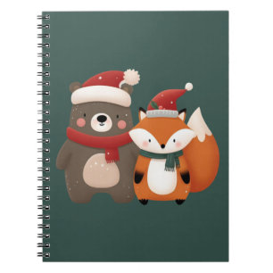 Weihnachten/Winter Niedlicher Bär & Fox Notizblock