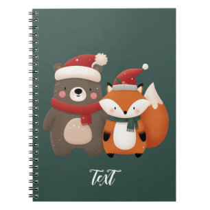 Weihnachten/Winter Niedlicher Bär & Fox Notizblock