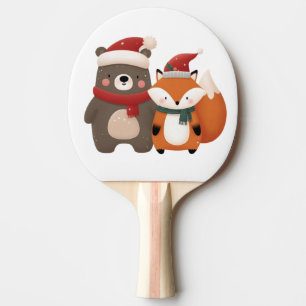 Weihnachten/Winter Niedlicher Bär & Fox Tischtennis Schläger
