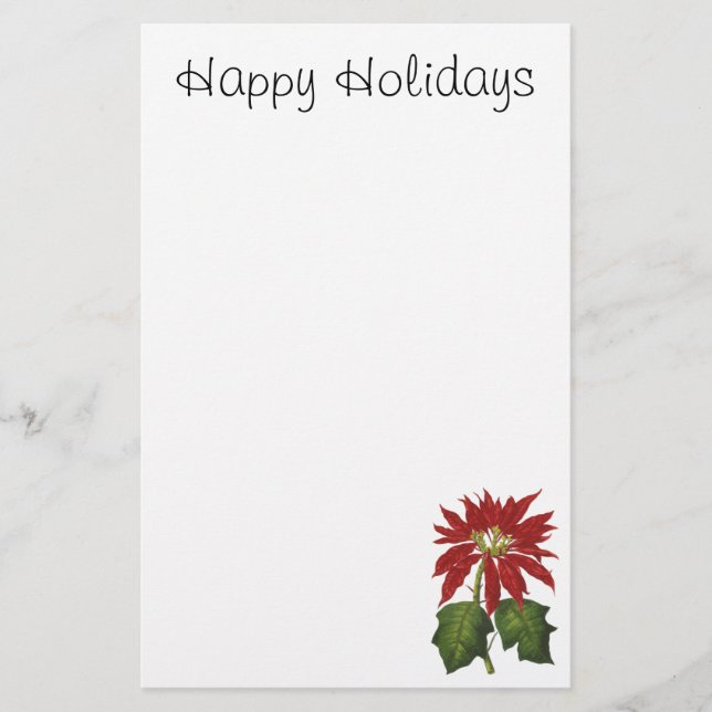 Weihnachten, Winter-Pflanze Red Poinsettia Briefpapier (Vorderseite)