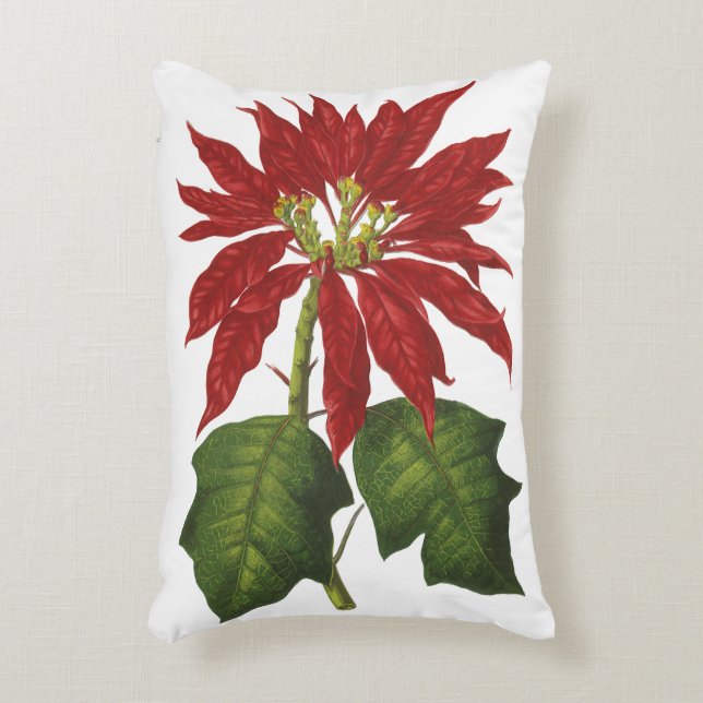Weihnachten, Winter-Pflanze Red Poinsettia Dekokissen (Vorderseite(Vertikal))