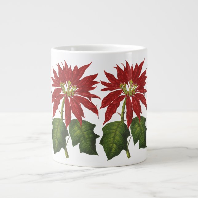 Weihnachten, Winter-Pflanze Red Poinsettia Jumbo-Tasse (Vorderseite)