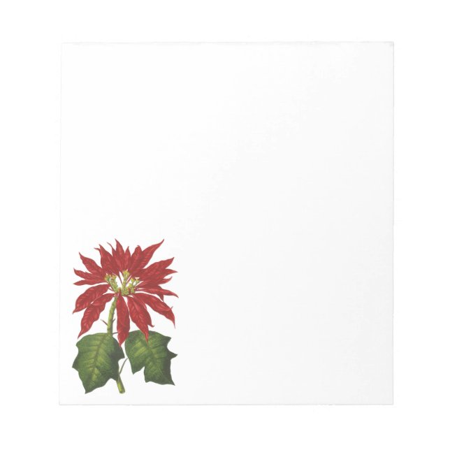 Weihnachten, Winter-Pflanze Red Poinsettia Notizblock (Vorderseite)