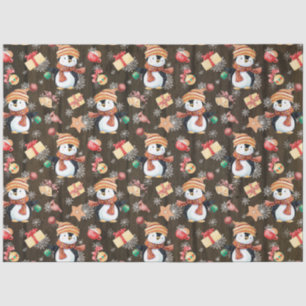 Weihnachten Winter Pinguine Schneeflocken für Kind Seidenpapier