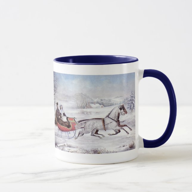 Weihnachten, Winter, Schlittenpferd Tasse (Rechts)