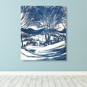 Weihnachten, Winter Schnee Berglandschaft Leinwanddruck