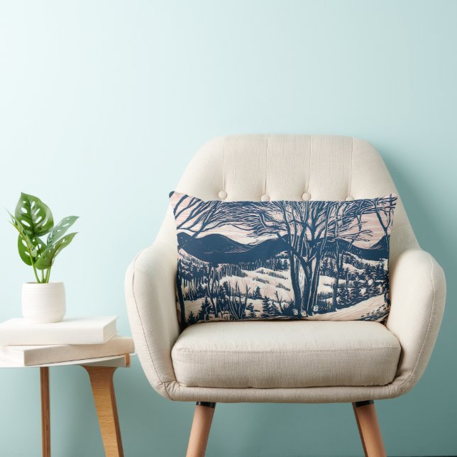Weihnachten, Winter Schnee Berglandschaft Lendenkissen (Stuhl )
