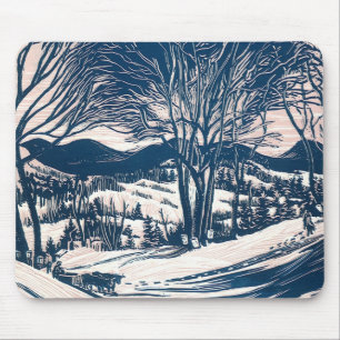Weihnachten, Winter Schnee Berglandschaft Mousepad