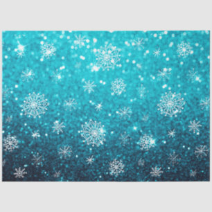 Weihnachten Winter Schneeflocken Schnee w Blauer G Seidenpapier