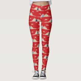 Weihnachten Winter Schneemobil Gemustert Leggings
