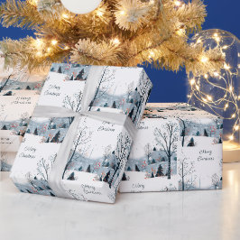 Weihnachten Winter Schneewelt Frohe Weihnachten Geschenkpapier
