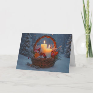 Weihnachten Winter Solstice Körbchen aus Reben Karte