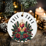 Weihnachten Winter Solstice Poinsettia & Greenerie Keramik Ornament<br><div class="desc">Mit dem Weihnachten Winter Solstice Poinsettia & Greenery Wicca Design stärken Sie Ihren Weihnachten. Diese Vorlage ist vollständig editierbar,  einschließlich Text,  Textfarbe,  Hintergrundfarbe und mehr. Viel Freude und gesegnet Wintersolstice!</div>