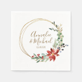 Weihnachten Winter Winter Moderner Kranz Rot Serviette