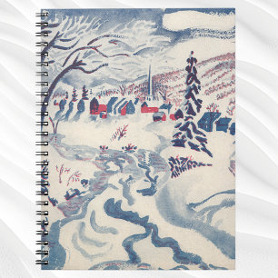 Weihnachten, Winterdorf Schnee Notizblock