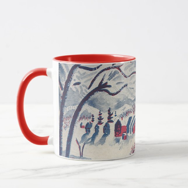 Weihnachten, Winterdorf Schnee Tasse (Links)