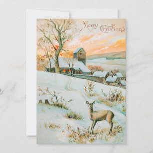 Weihnachten Winterschneelandschaft und Hirsch
