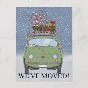 Weihnachten Wir haben grünes Auto mit Geschenken b Postkarte