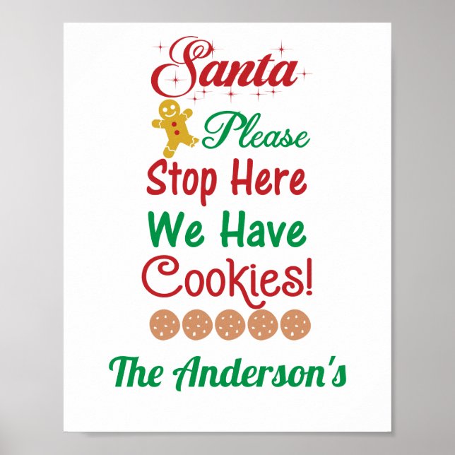 Weihnachten Wir haben Kekse rot grün Poster (Vorne)