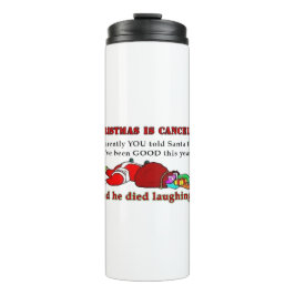 Weihnachten wird abgesagt thermosbecher